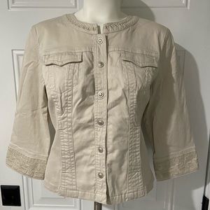 Live a Little ladies jacket size Medium Khaki